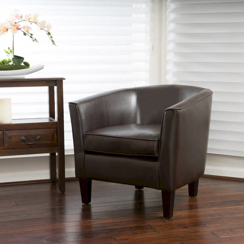 28.75-Inch PU Upholstered Club Chair with Birch Wood Legs