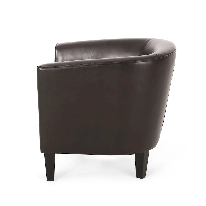 28.75-Inch PU Upholstered Club Chair with Birch Wood Legs