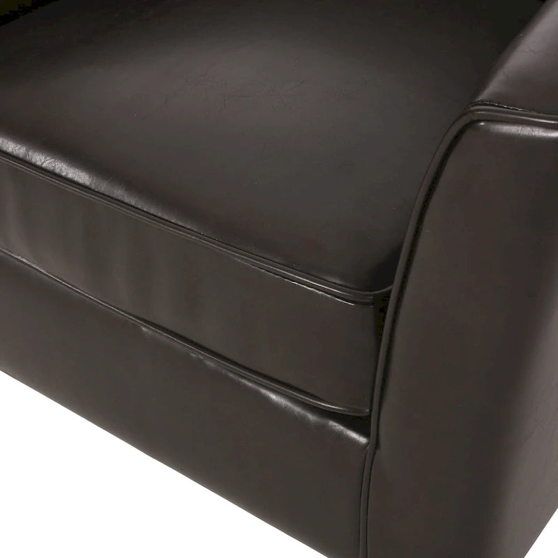 28.75-Inch PU Upholstered Club Chair with Birch Wood Legs