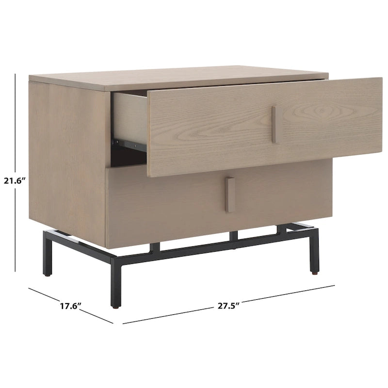 SAFAVIEH Herschel Grey/ Black Storage Cabinet - 28W x 18D x 22H