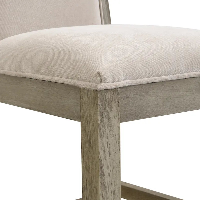 Retro Bar Stools, Set of 2 Upholstered 30.5" Bar Height Chairs with Fabric Cushion and Wood Frame