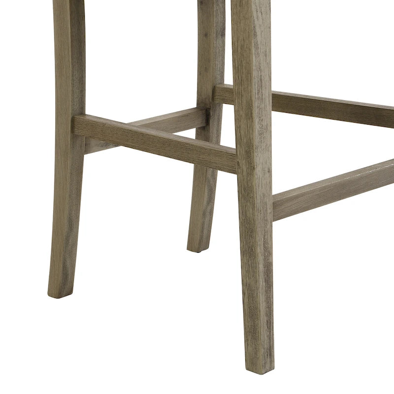 Retro Bar Stools, Set of 2 Upholstered 30.5" Bar Height Chairs with Fabric Cushion and Wood Frame