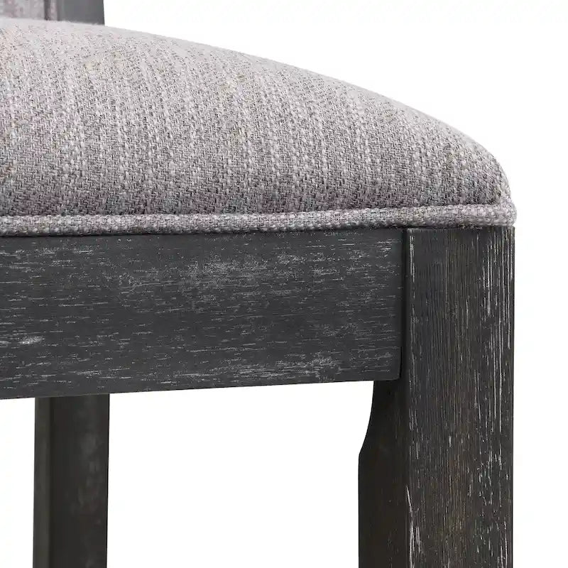 Retro Bar Stools, Set of 2 Upholstered 30.5" Bar Height Chairs with Fabric Cushion and Wood Frame