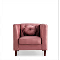 Velvet Classic Chesterfield Chair with Solid Wood Legs