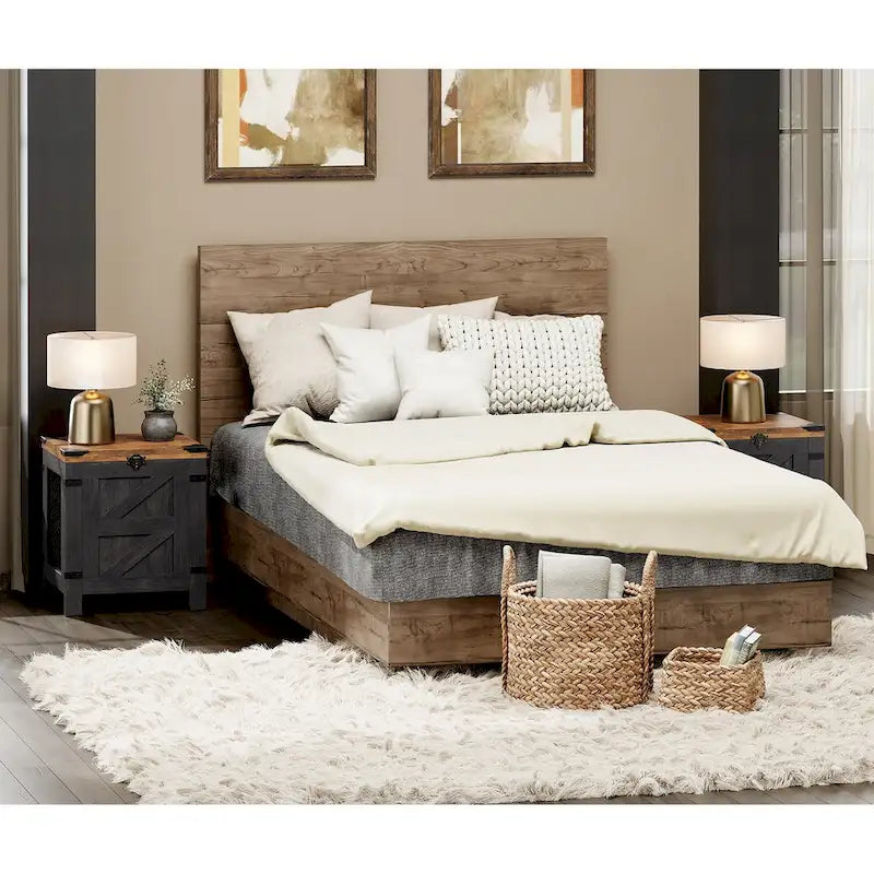 Lift Top End Table / Nightstand with Rustic Lock