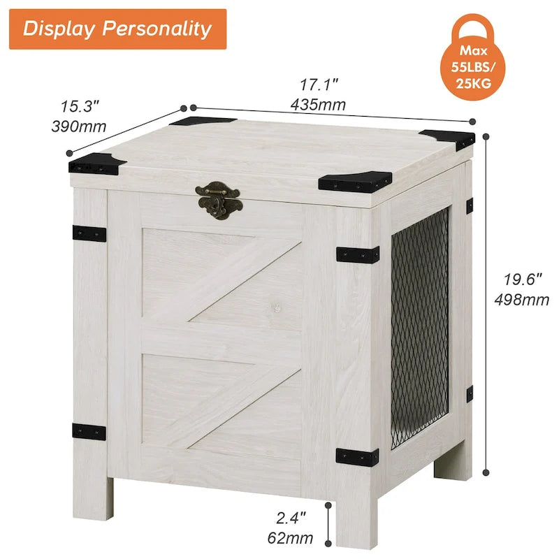 Lift Top End Table / Nightstand with Rustic Lock