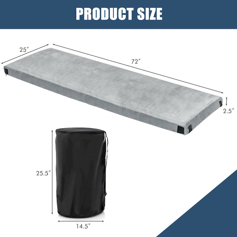 72-Inch Lightweight Roll-Up Portable Memory Foam Travel Mattress