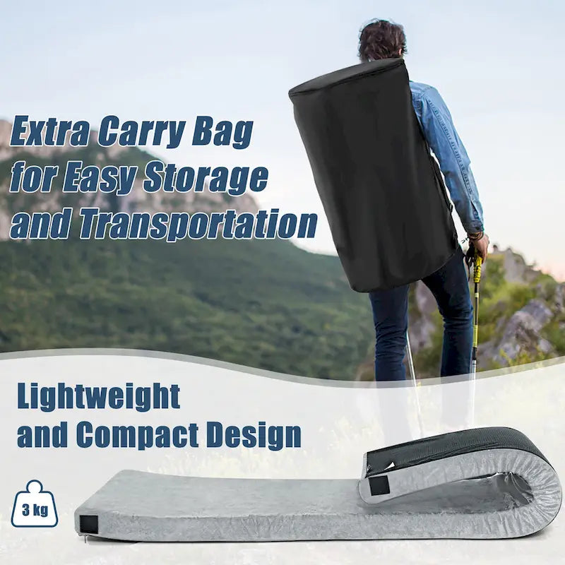 72-Inch Lightweight Roll-Up Portable Memory Foam Travel Mattress