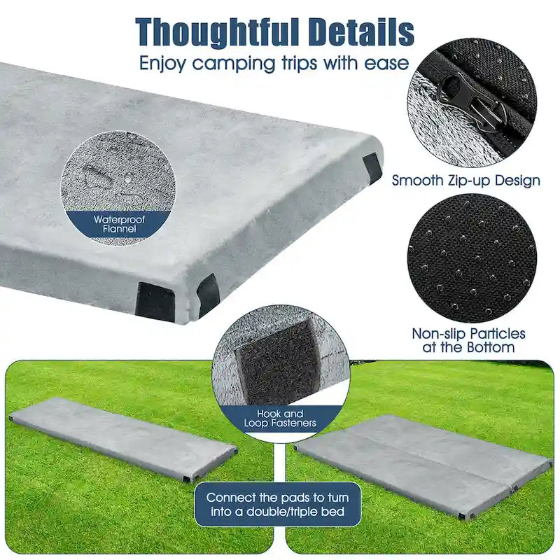 72-Inch Lightweight Roll-Up Portable Memory Foam Travel Mattress
