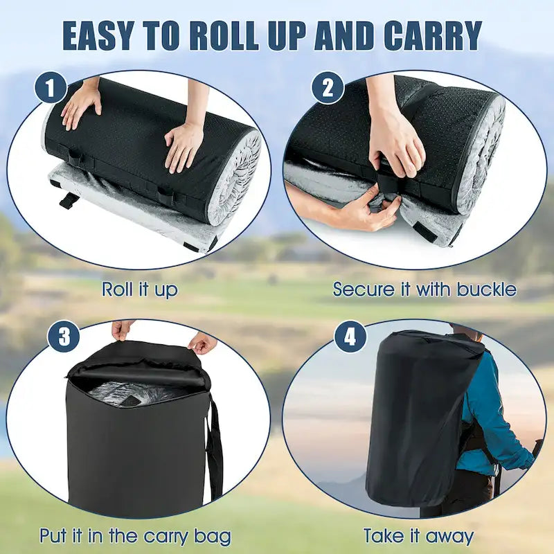 72-Inch Lightweight Roll-Up Portable Memory Foam Travel Mattress
