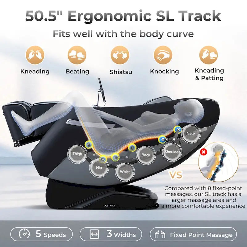 Zero Gravity SL Track Full Body Massage Chair with Waist Heating