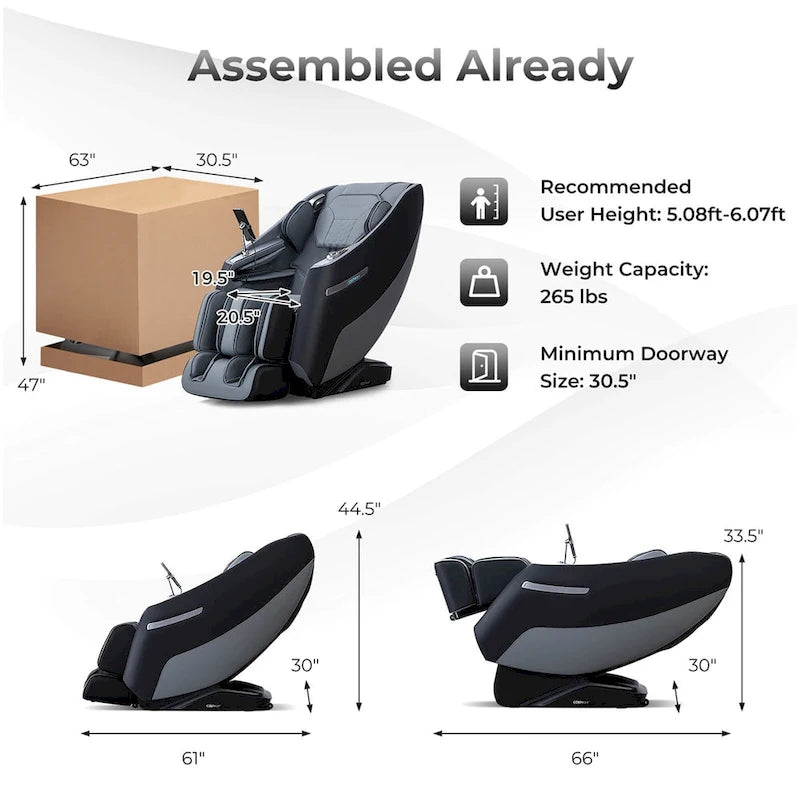 Zero Gravity SL Track Full Body Massage Chair with Waist Heating