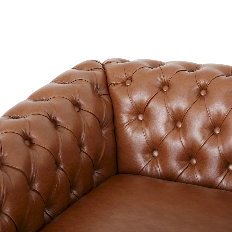 PU Tufted Accent Chair with Chesterfield Design
