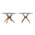Sylvestria Mid-Century Walnut Finish Round Dining Table