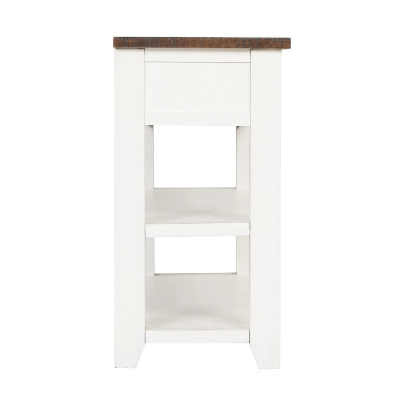 48 Solid Pine Wood Top Console Table, Modern Entryway Sofa Side Table with 3 Storage Drawers and 2 Shelves. Easy to Assemble