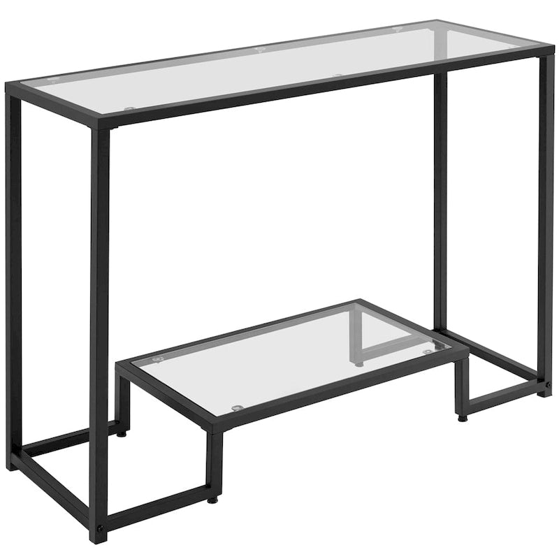 Modern Tempered Glass Console Table for Entryway or Porch
