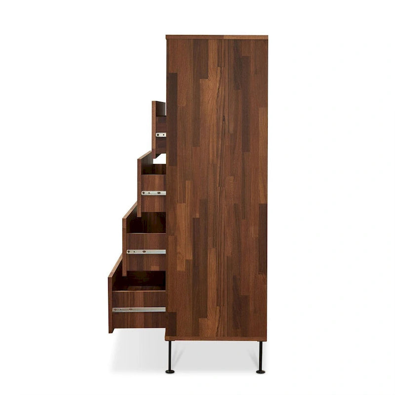 CUSchoice 5-Drawer Chest in Walnut