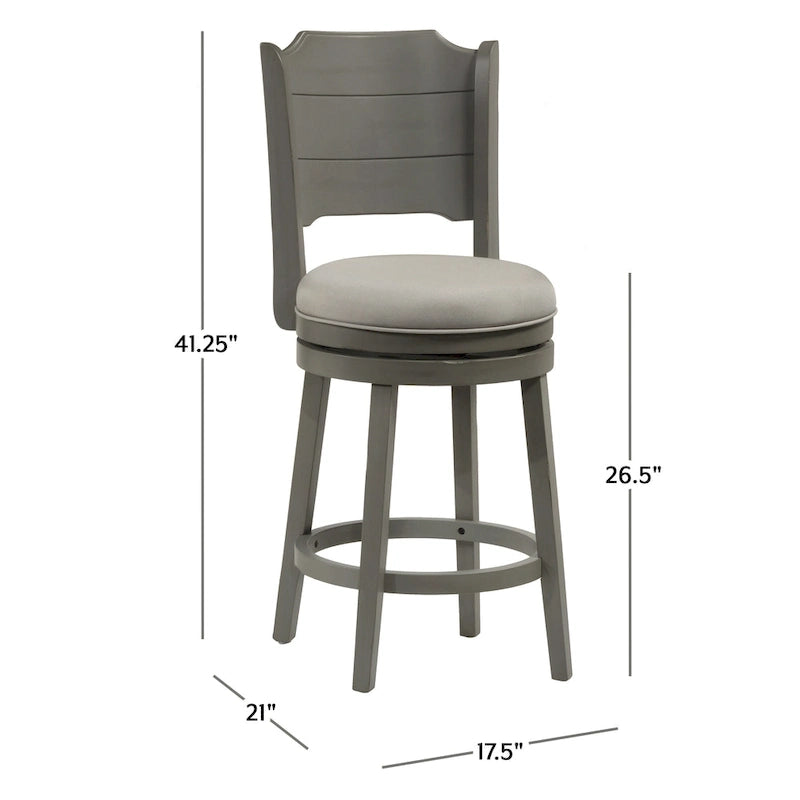 Modern Farmhouse Swivel Bar Stool in Distressed Gray