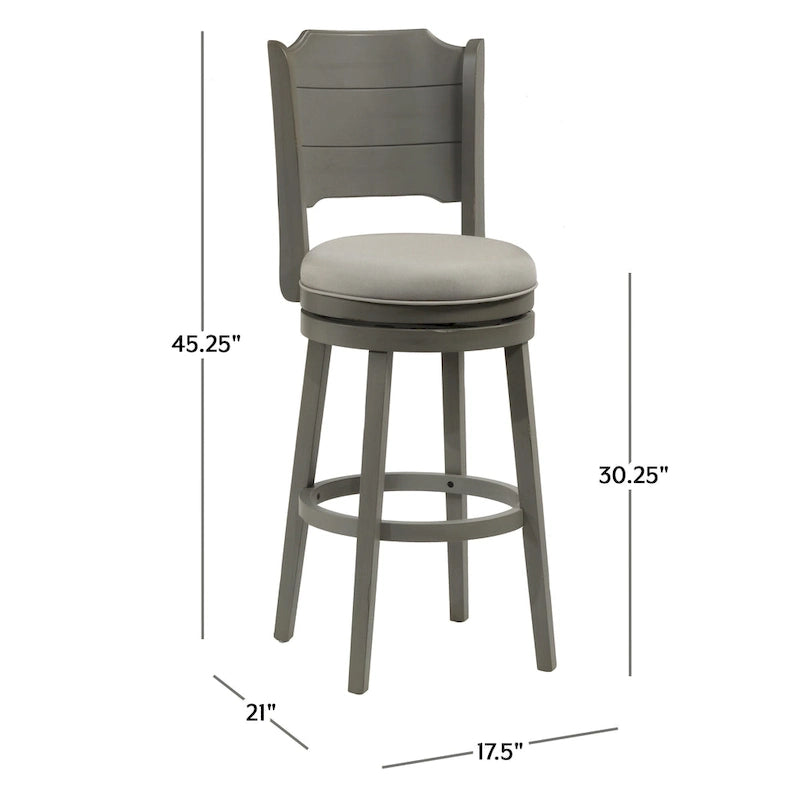 Modern Farmhouse Swivel Bar Stool in Distressed Gray