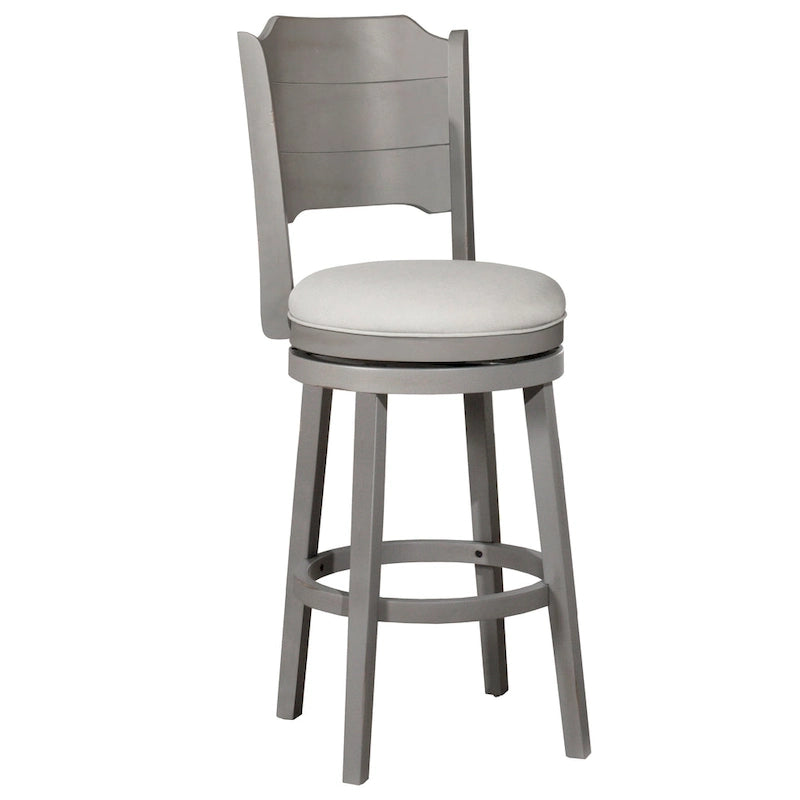 Modern Farmhouse Swivel Bar Stool in Distressed Gray