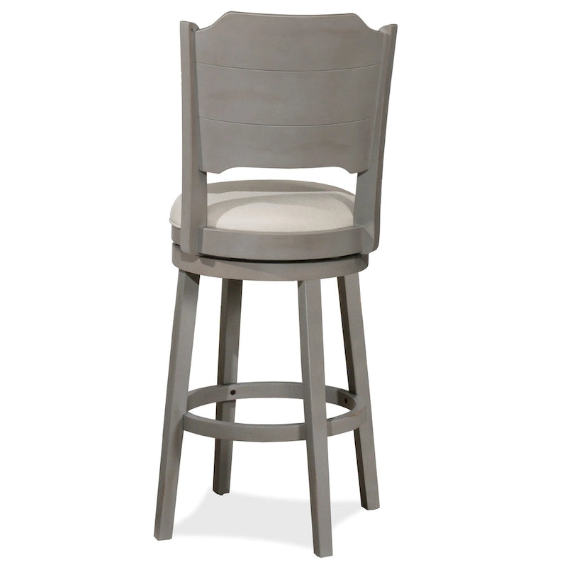 Modern Farmhouse Swivel Bar Stool in Distressed Gray