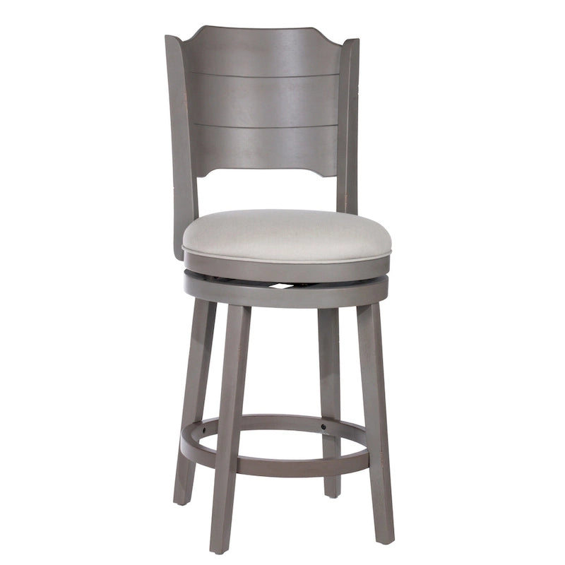 Modern Farmhouse Swivel Bar Stool in Distressed Gray