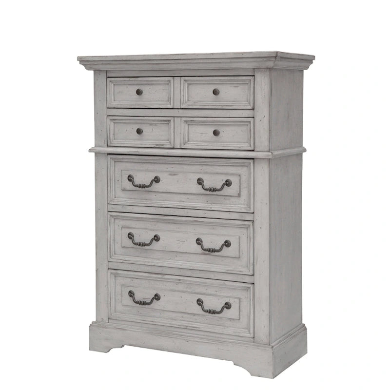 5-Drawer Distressed Wood Chest with Dovetail Construction