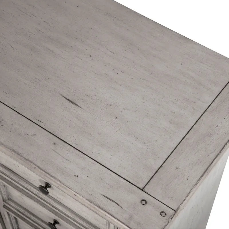 5-Drawer Distressed Wood Chest with Dovetail Construction