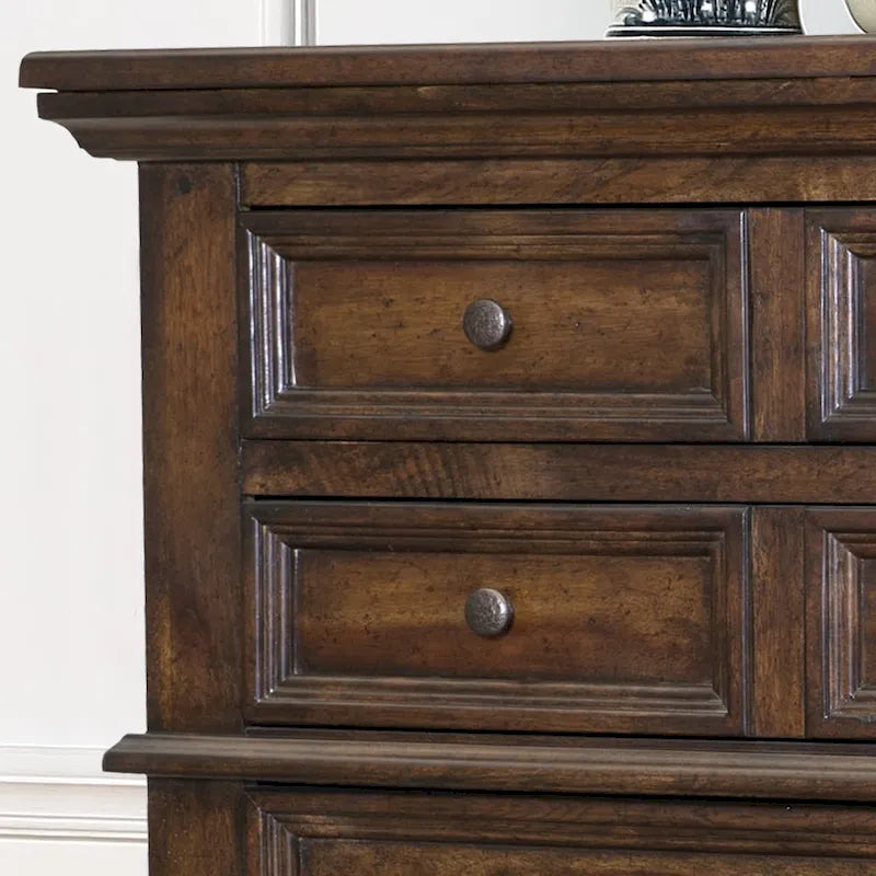 5-Drawer Distressed Wood Chest with Dovetail Construction