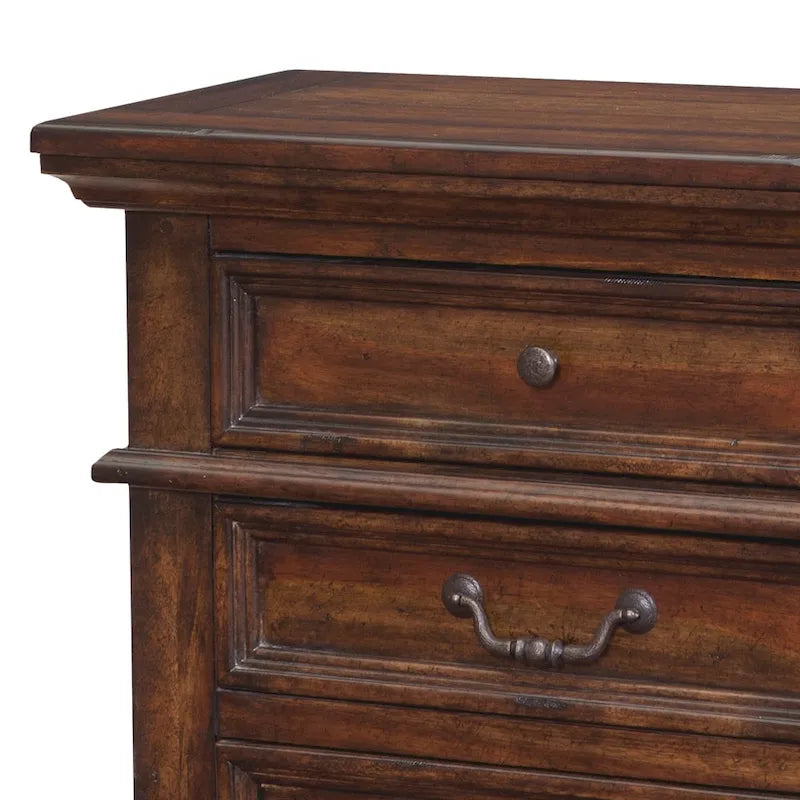 5-Drawer Distressed Wood Chest with Dovetail Construction