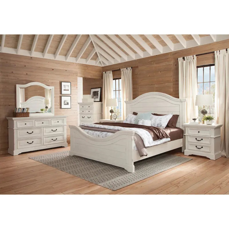 5-Drawer Distressed Wood Chest with Dovetail Construction