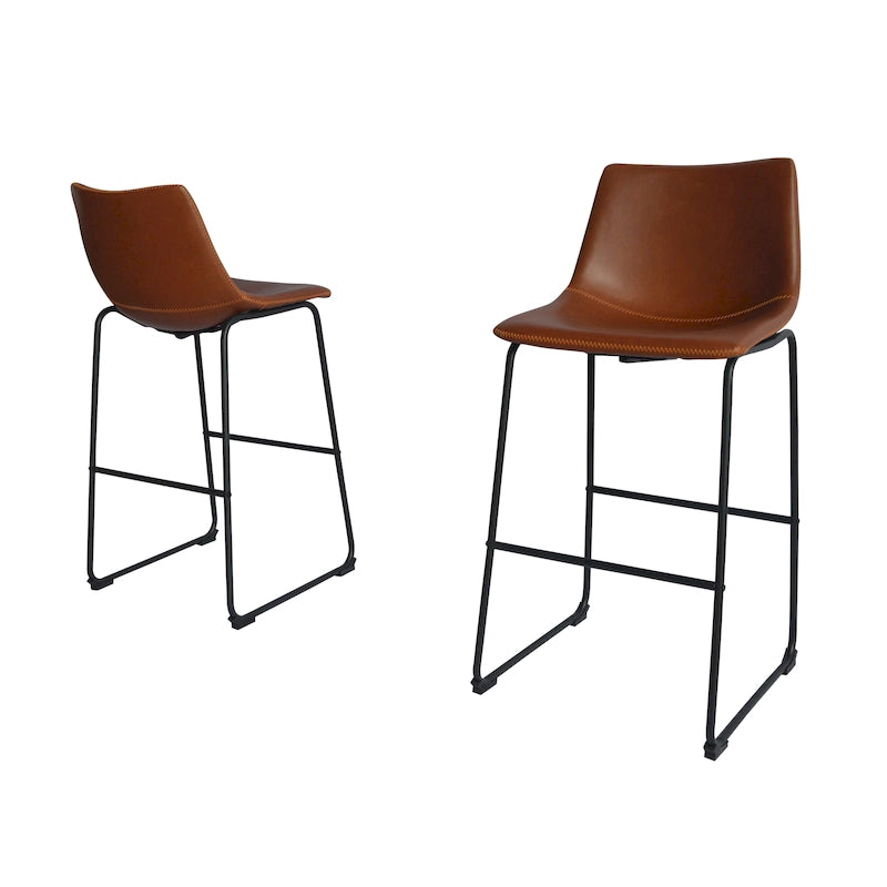 Faux Leather Bar Stool (Set of 2)