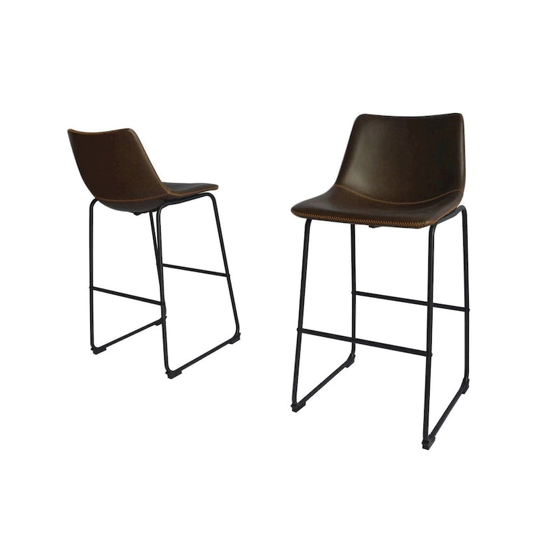 Faux Leather Bar Stool (Set of 2)
