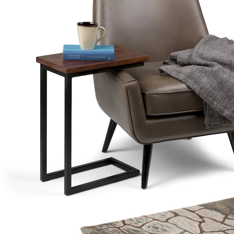 WYNDENHALL Rhonda 18 inch Wide Solid Metal Industrial C Side Table - 18 W x 10 D x 24 H