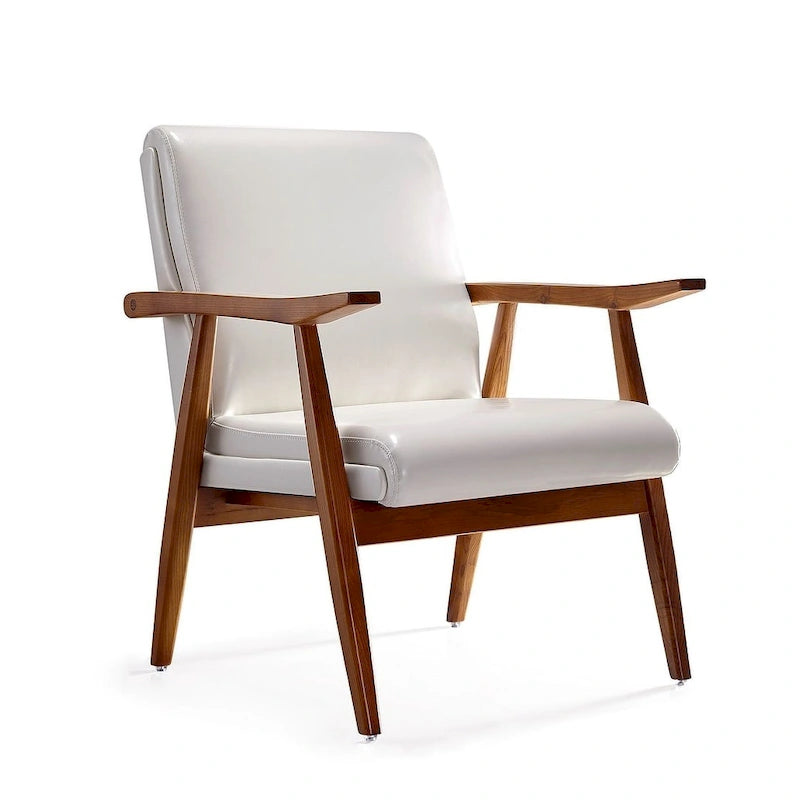 Faux Leather Mid-Century Modern Accent Chair