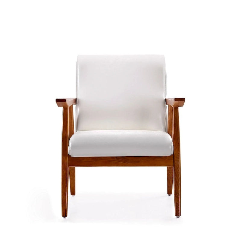 Amber Faux Leather Mid-Century Modern Accent Chair