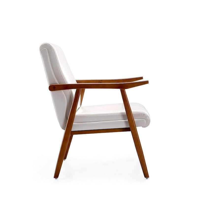Amber Faux Leather Mid-Century Modern Accent Chair