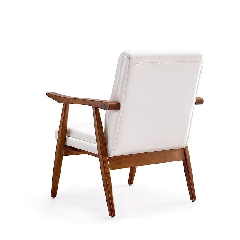 Amber Faux Leather Mid-Century Modern Accent Chair