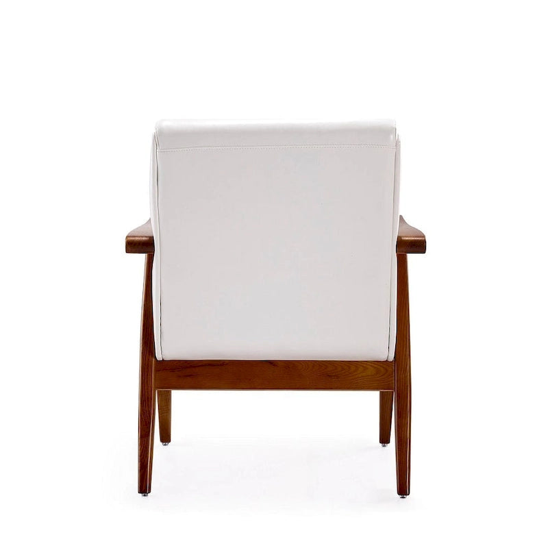 Amber Faux Leather Mid-Century Modern Accent Chair