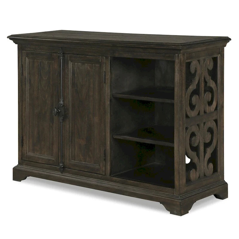 Traditional Weathered Peppercorn Printer Stand with Adjustable Shelves