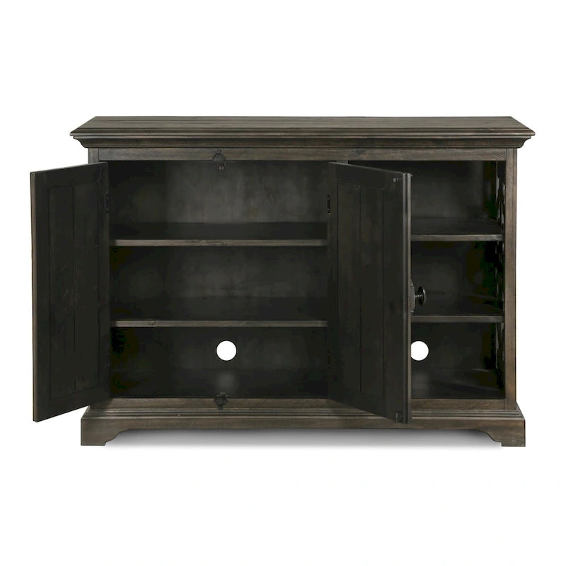 Traditional Weathered Peppercorn Printer Stand with Adjustable Shelves