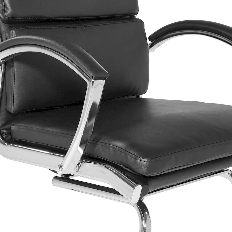 Mid Back Faux Leather Vistor's Chair