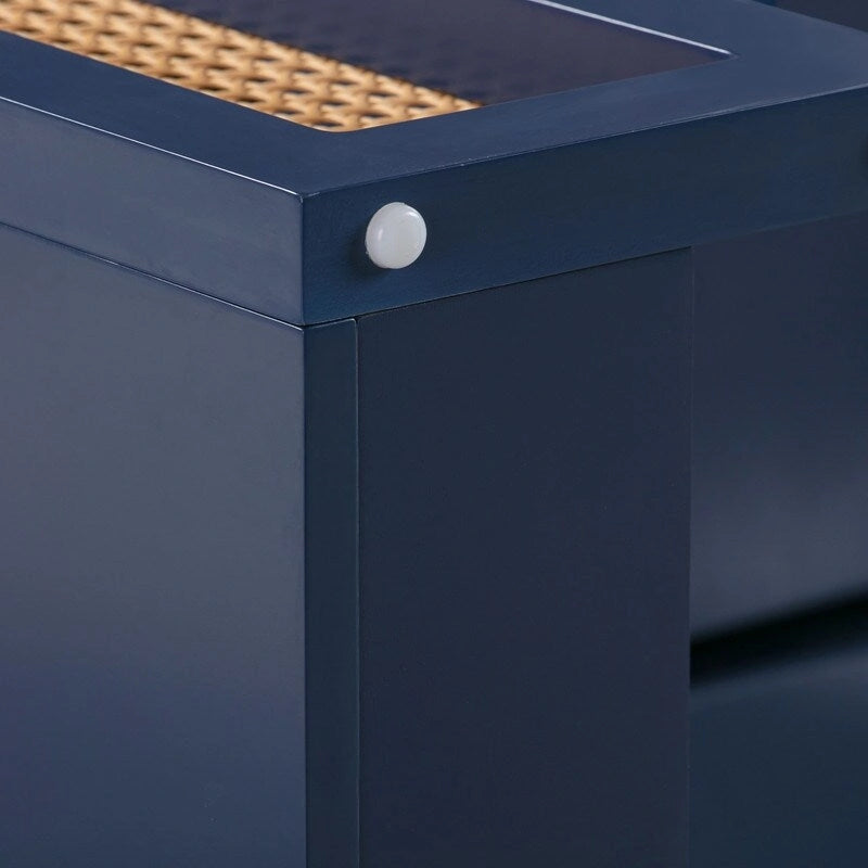 Suzie Wood and Rattan 1 Drawer Desk