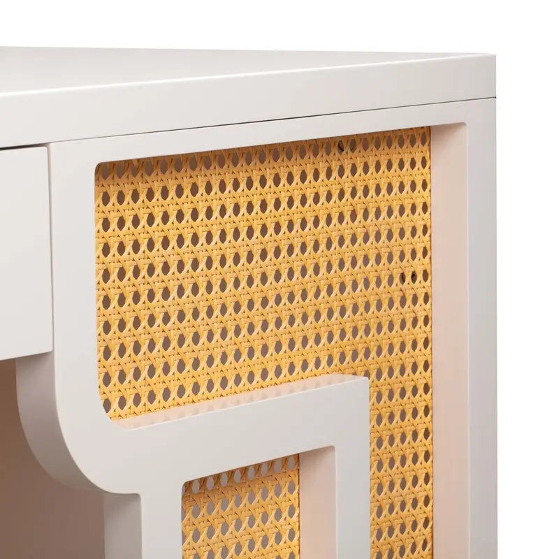 Suzie Wood and Rattan 1 Drawer Desk