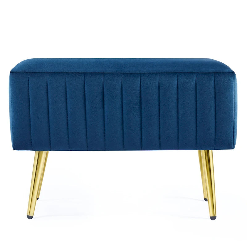24-Inch Modern Upholstered Entryway Bench with Velvet Seat