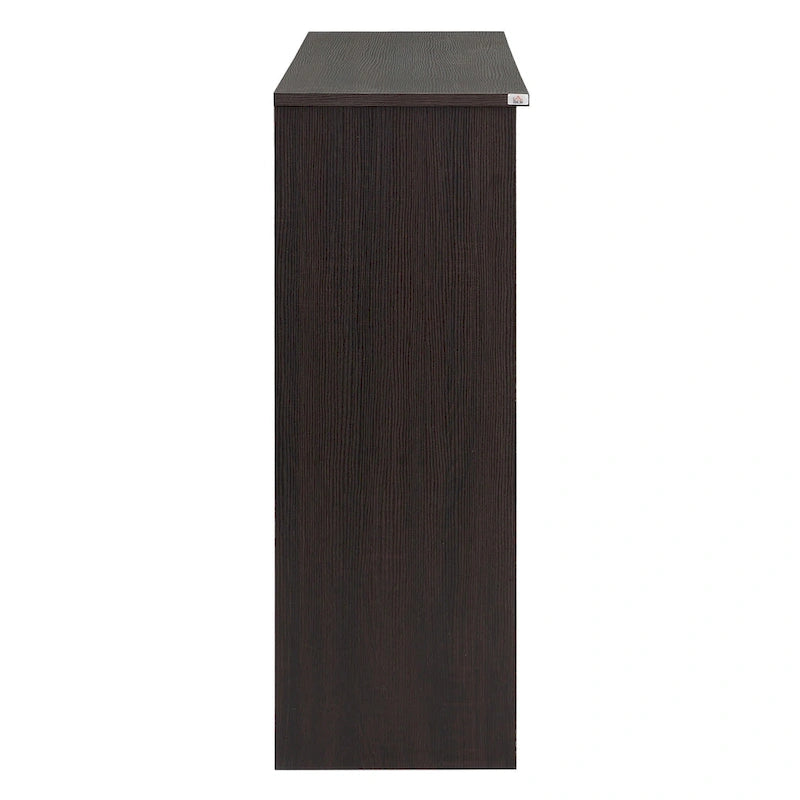 Modern Kitchen Storage Sideboard Buffet Cabinet with Sliding Glass Doors - Dark Brown