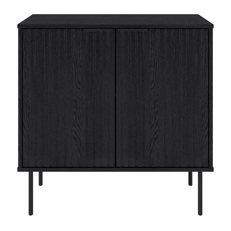 2 Door Fluted Sideboard Buffet Cabinet with Metal Legs