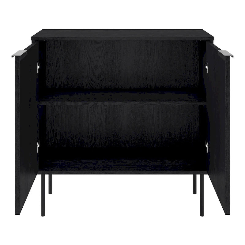 2 Door Fluted Sideboard Buffet Cabinet with Metal Legs
