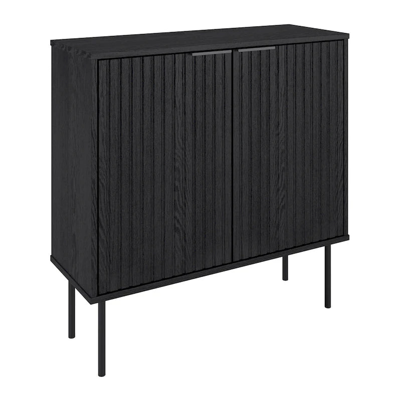 2 Door Fluted Sideboard Buffet Cabinet with Metal Legs