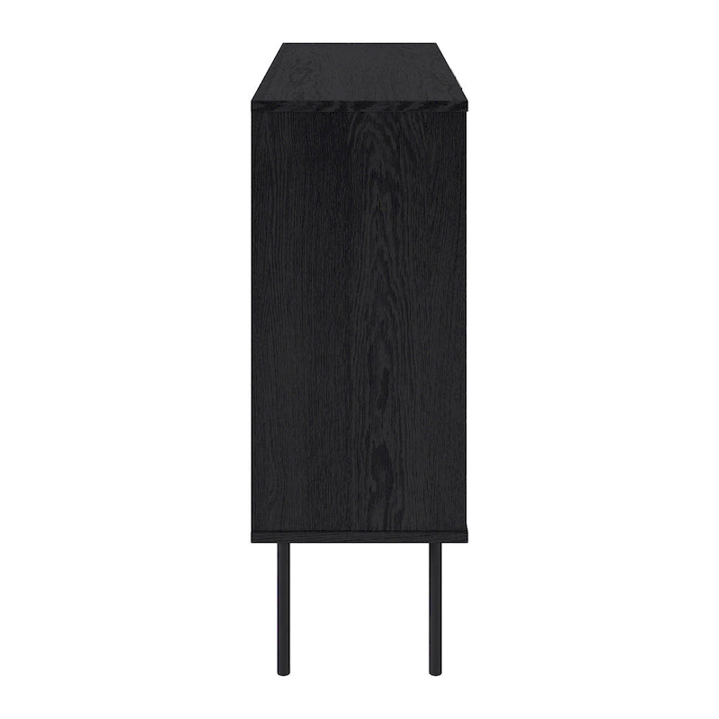 2 Door Fluted Sideboard Buffet Cabinet with Metal Legs